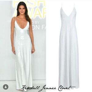 KHAITE White Backless Sequin Dress